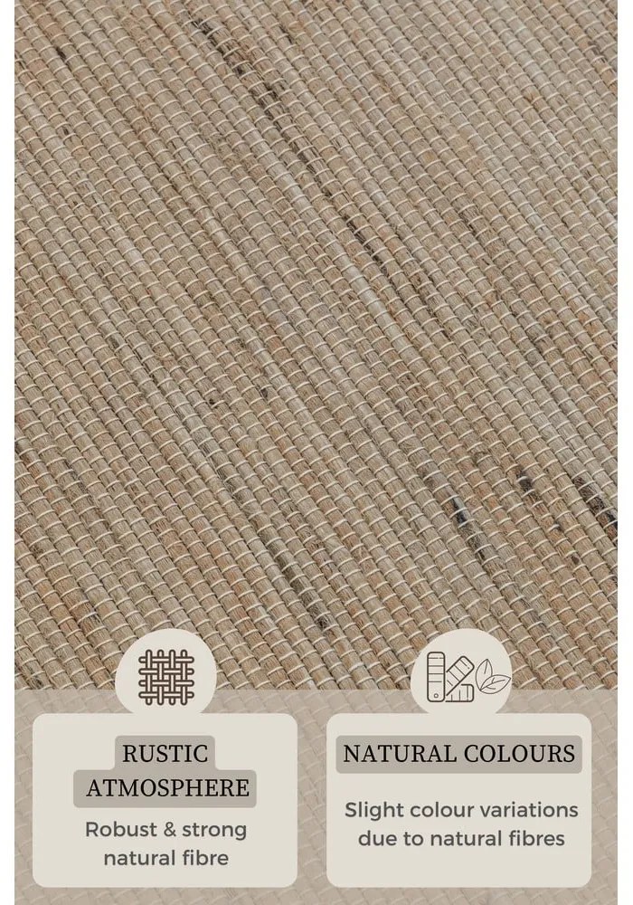 Bézs kétoldalas-kézi szövésű jutakeverék futószőnyeg 80x200 cm Handloom – Hanse Home