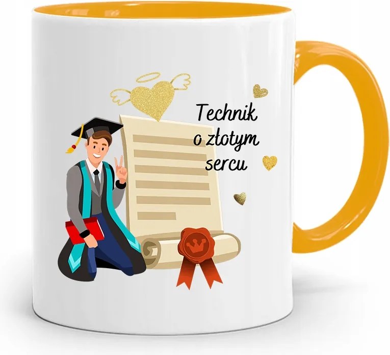 Technikus Bögre Sárga Ajándék fényképes nyomtatással