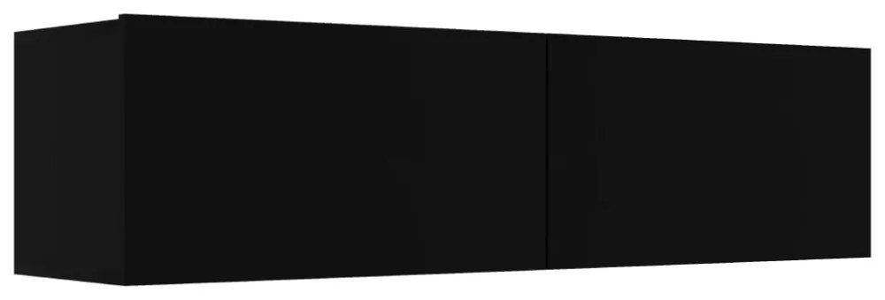 fekete szerelt fa TV-szekrény 120 x 30 x 30 cm