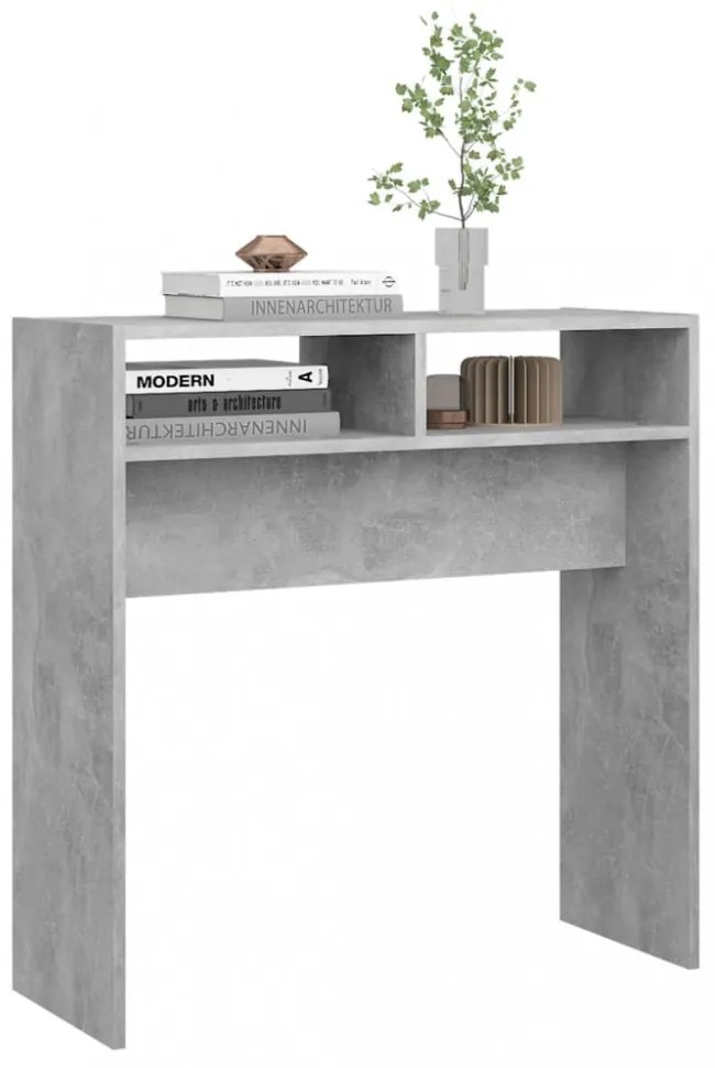 betonszürke szerelt fa tálalóasztal 78 x 30 x 80 cm