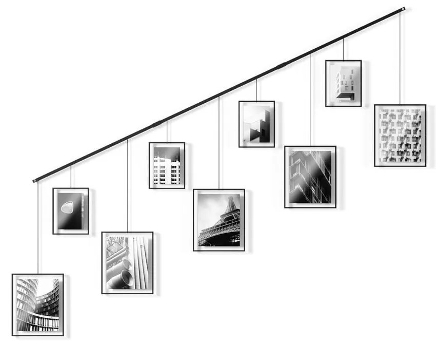 Fekete fém fali képkeret szett 9 db-os 223x77,5 cm Exhibit – Umbra