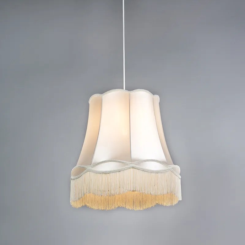 4 db-os szett retro lógólámpa krém 45 cm - Granny