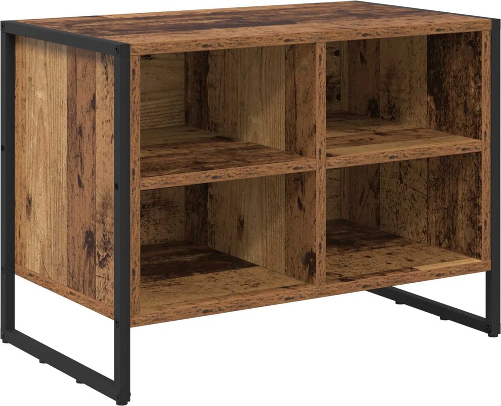 vidaXL Cipőszekrény tárolóval Öreg fa 60 x 35 x 44 cm Faanyag