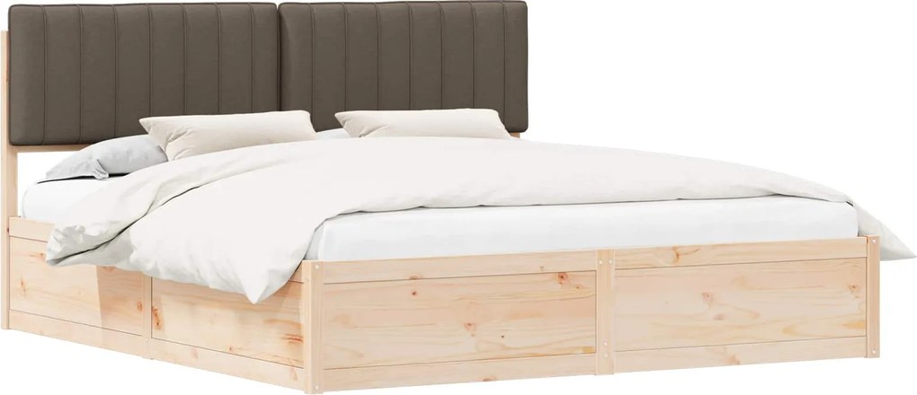 vidaXL Ágykeret Kárpitozott Fejtámlával Tópszínű 180 x 200 cm