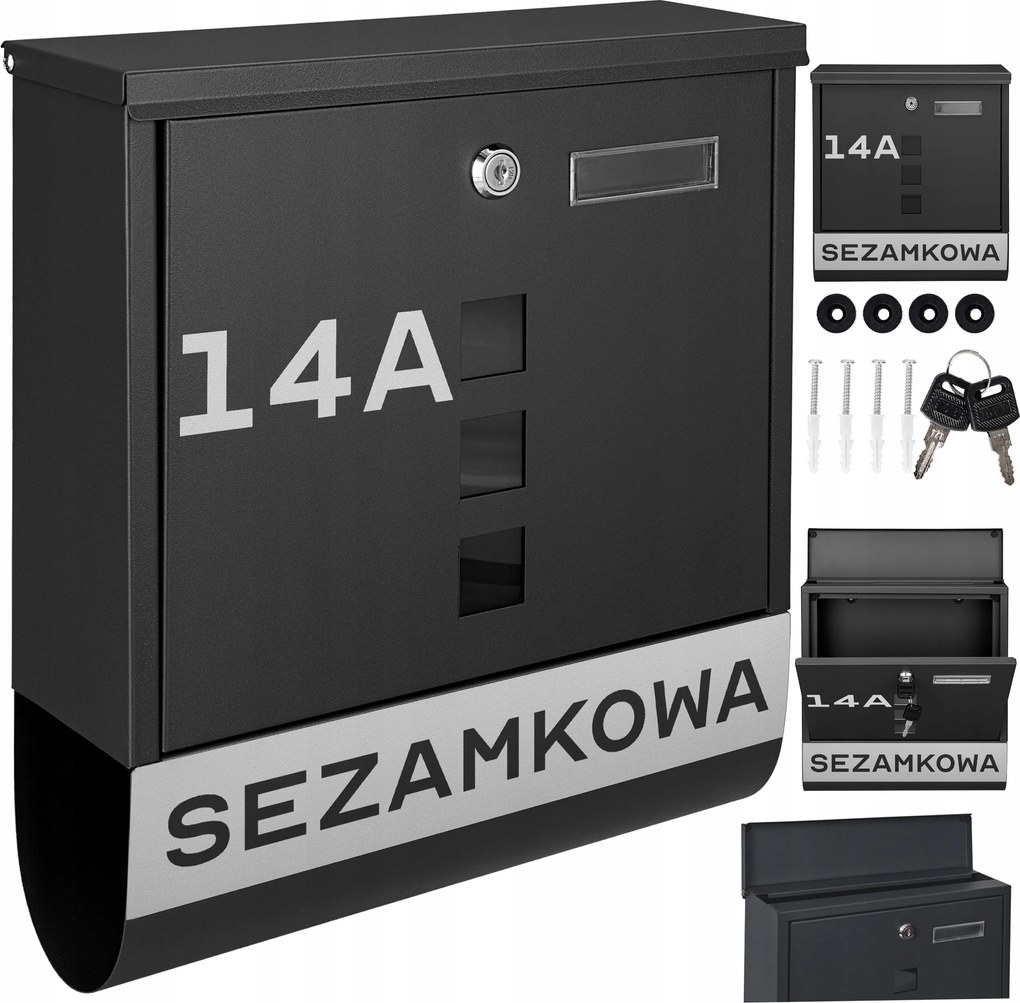 Fekete Postaláda Tubus Minta