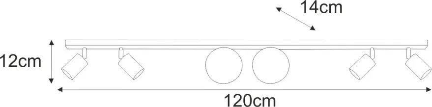 KAJA K-5497 ANDI Fehér Színű Mennyezeti Lámpa 6xGU10 + G9 10W IP20