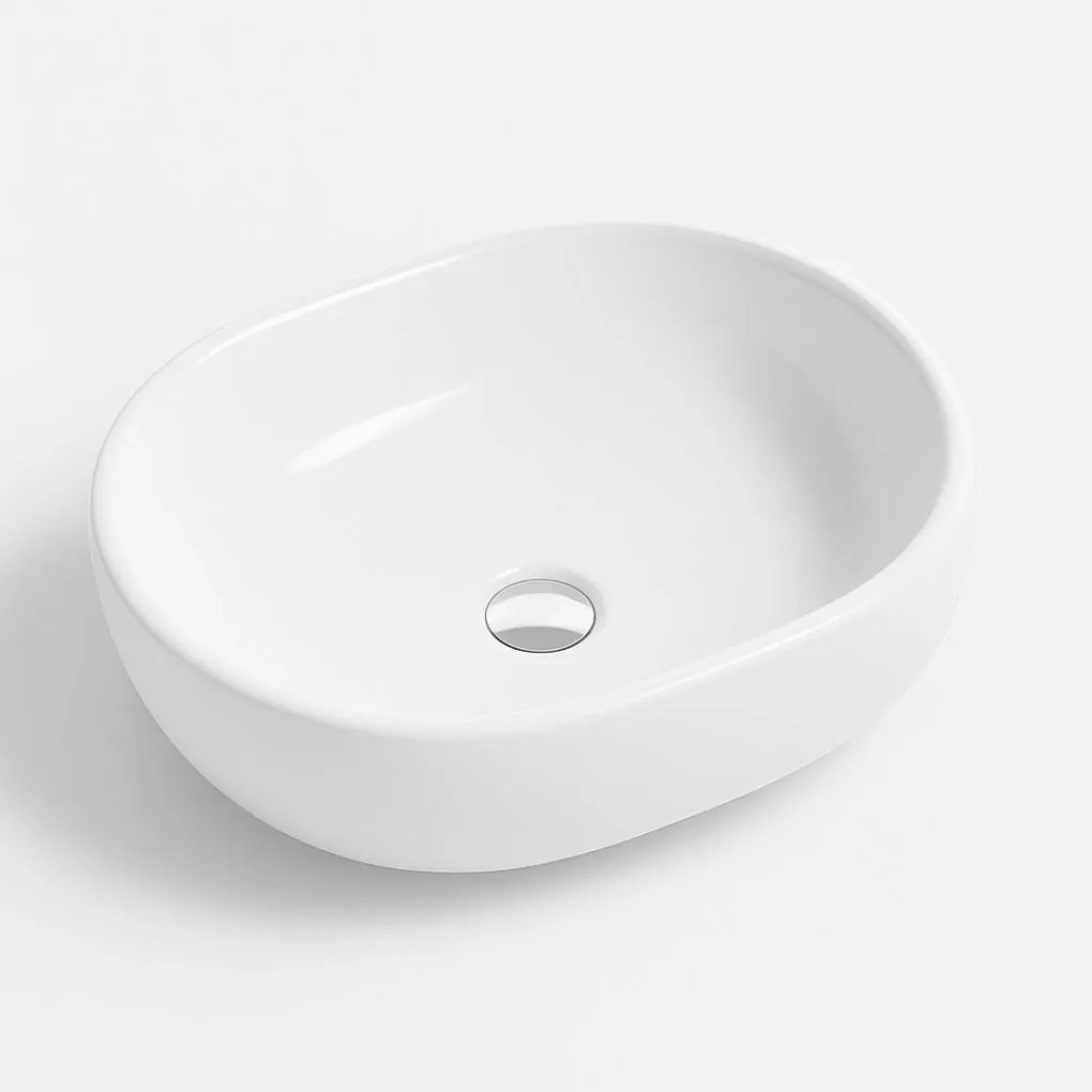 Erga Della, pultra szerelhető mosdó 475x340x140 mm, fényes fehér, ERG-V03-DELLA48-WH