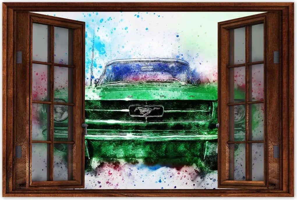 Poszterek 90x60 Zöld Mustang