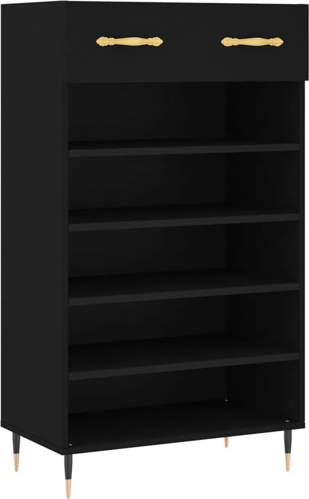vidaXL fekete szerelt fa cipőszekrény 60 x 35 x 105 cm