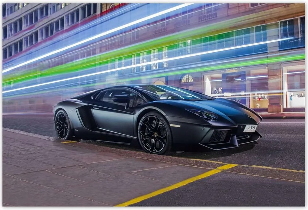 Poszterek 155x105 Gyors autó száguld az éjszakában