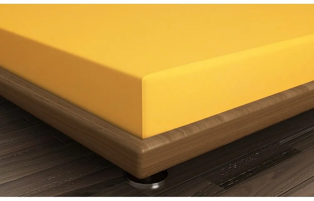 Sárga gumis pamut lepedő 160x200 cm - Mijolnir
