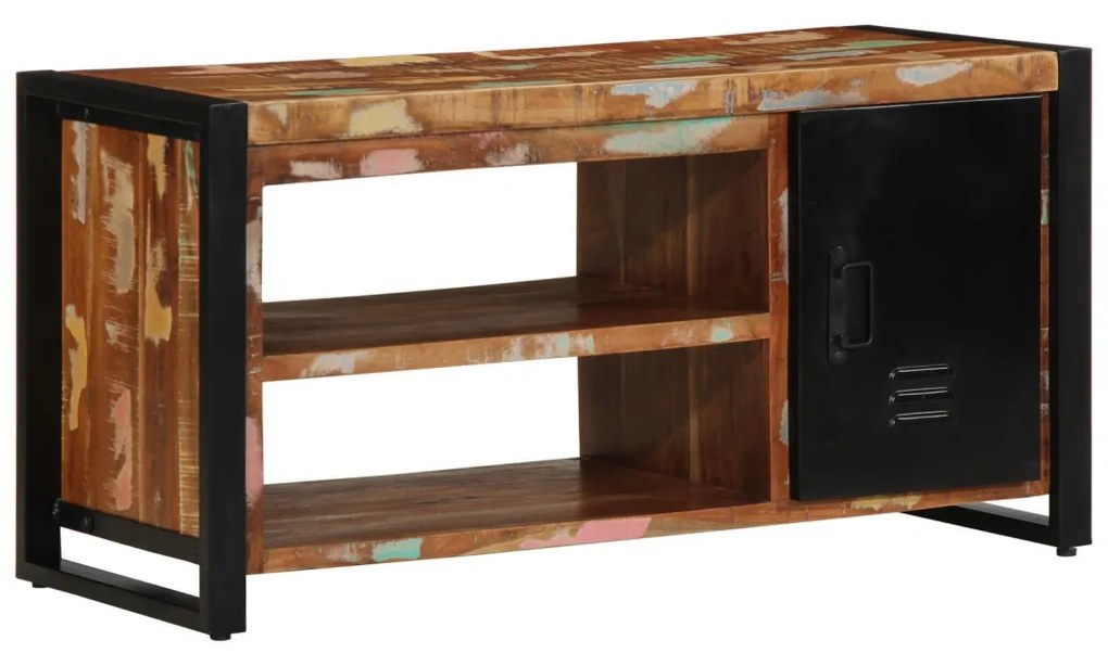 Cipőpad Többszínű 100x40x50 cm Tömör újrahasznosított fa
