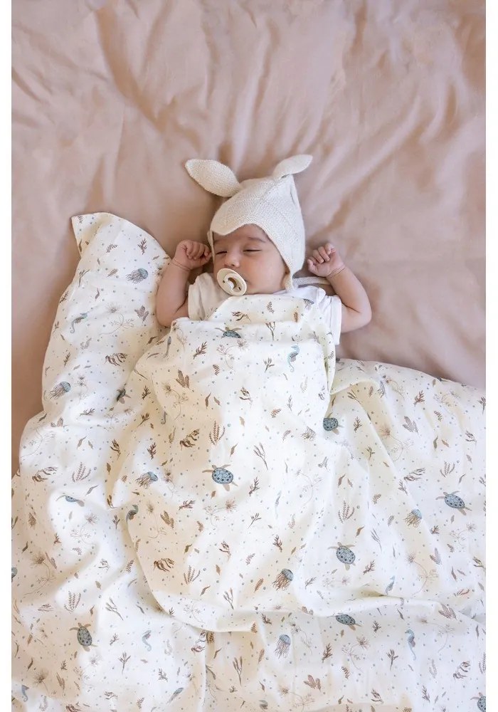 Világossárga bio pamut gyerek ágyneműhuzat babaágyhoz 70x100 cm Sea Garden – Cam Cam Copenhagen