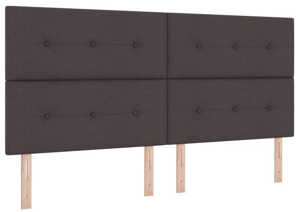 Boxspring Ágy Matraccal - Sötétbarna, 200x200 cm, Szövet