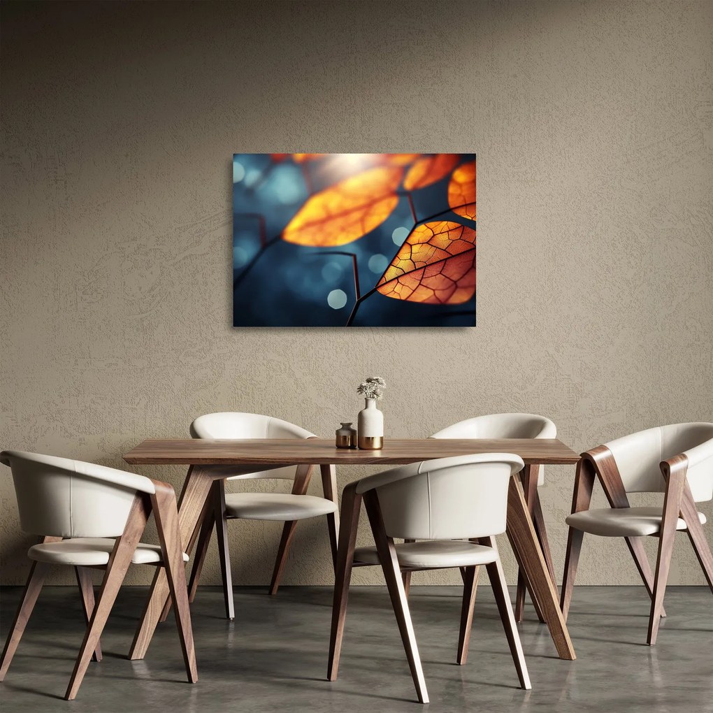 Üveg kép - A levelek textúrája (70x50 cm)