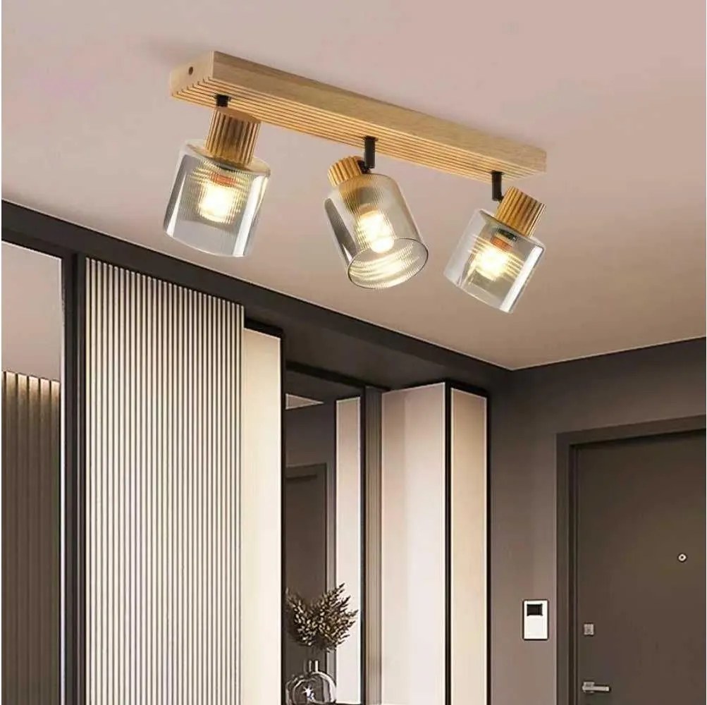 Brilagi - HYGGE irányítható spotlámpa 3xE14/15W/230V fa/füstszínű