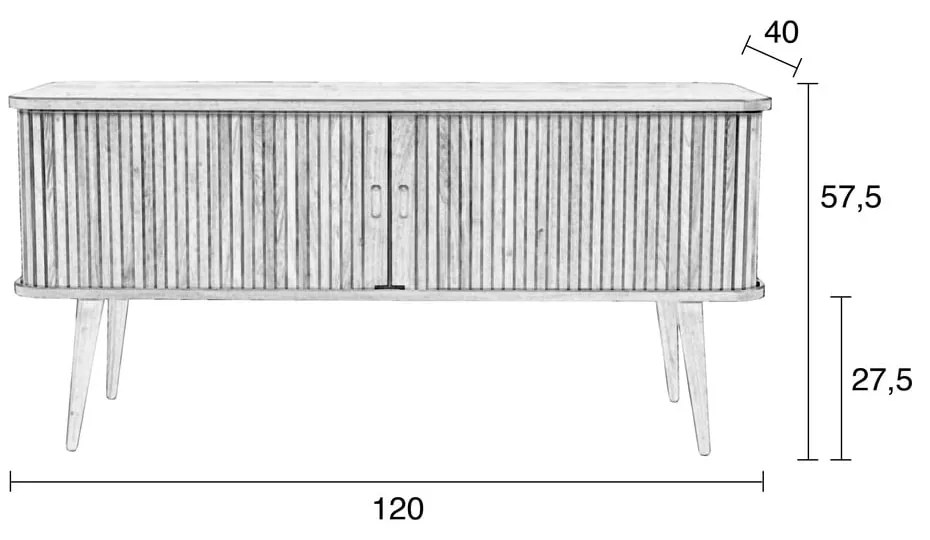 Barbier tolóajtós barna komód - Zuiver