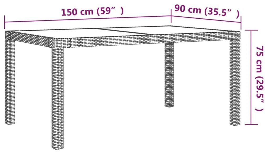 5 részes szürke polyrattan kültéri étkezőgarnitúra párnákkal