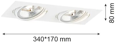 Argon 1046 - OLIMP 2xGU10-AR111/12W/230V mennyezeti lámpa, fehér