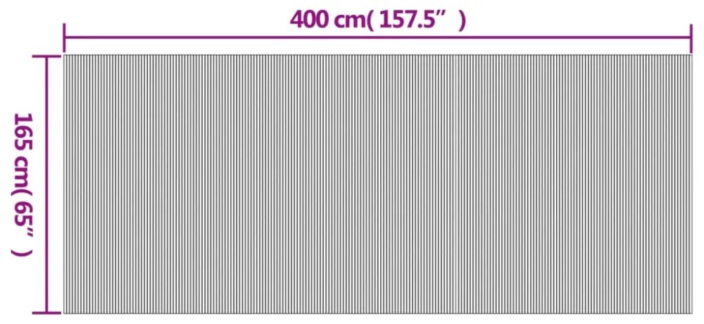 sötétbarna bambusz térelválasztó 165 x 400 cm