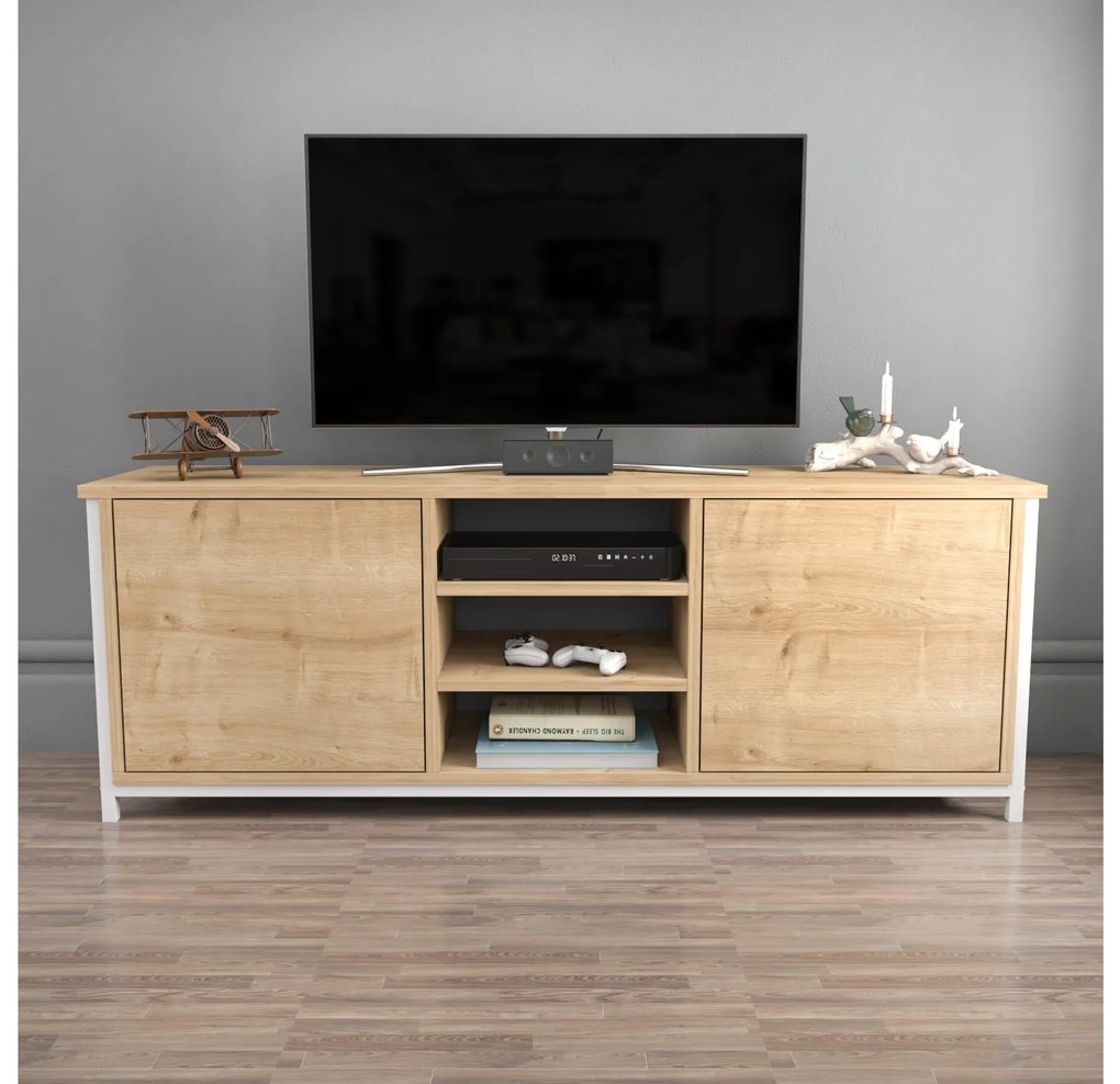 TV asztal Otosello (fehér + tölgy). 1107343