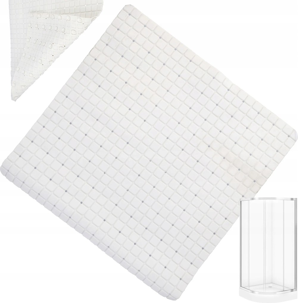 Csúszásgátló fürdőszobaszőnyeg 55x55 cm fehér