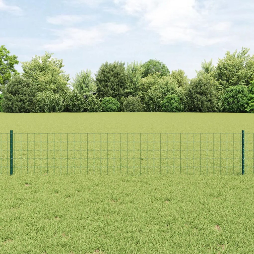 Euró Kertkerítés 2 db Zöld Porszórt Acél 10 x 0.4 m Tartós