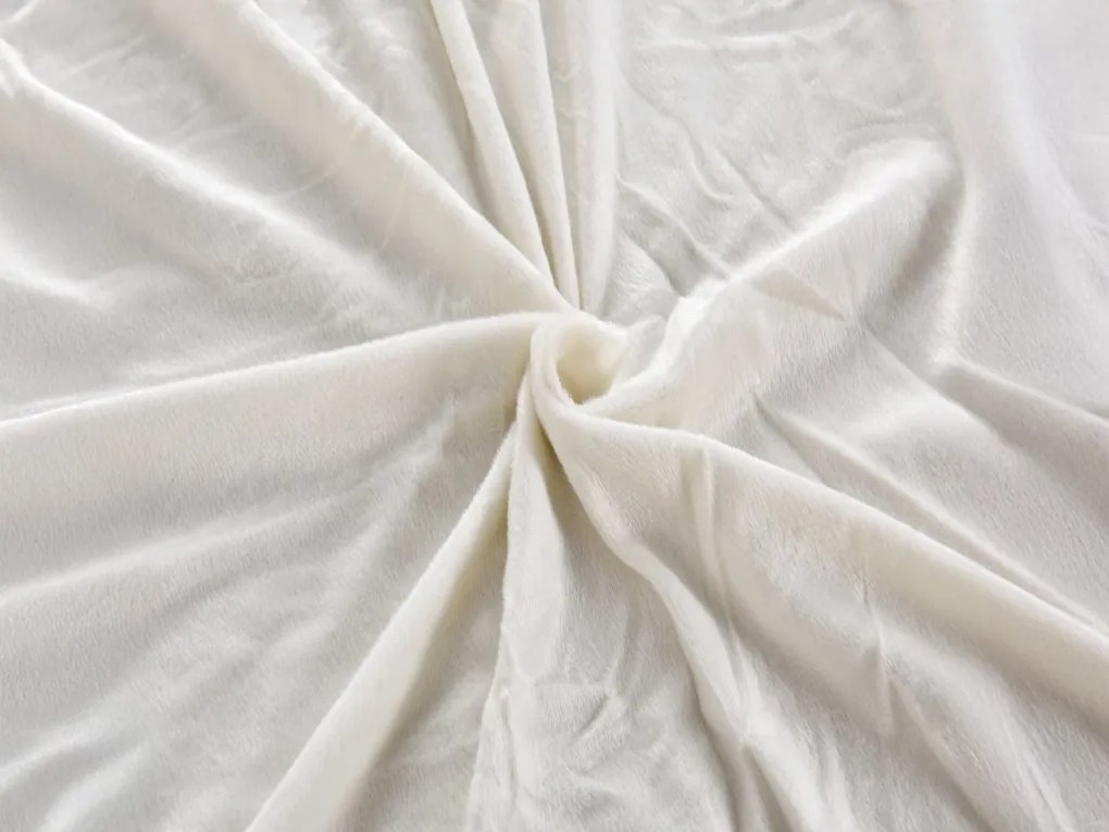 Mikroplüss lepedő NOLVIA 180x200 cm krém színű