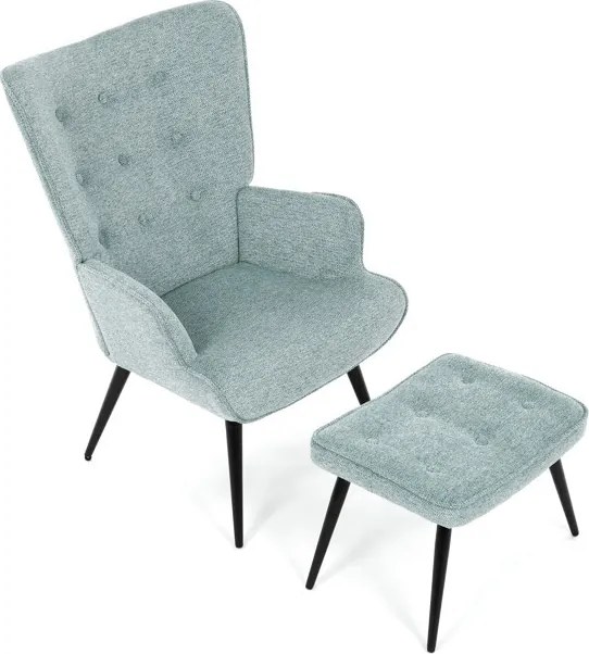 Relaxációs fotel, kék, bársony kárpit, AK-303 BLUE2