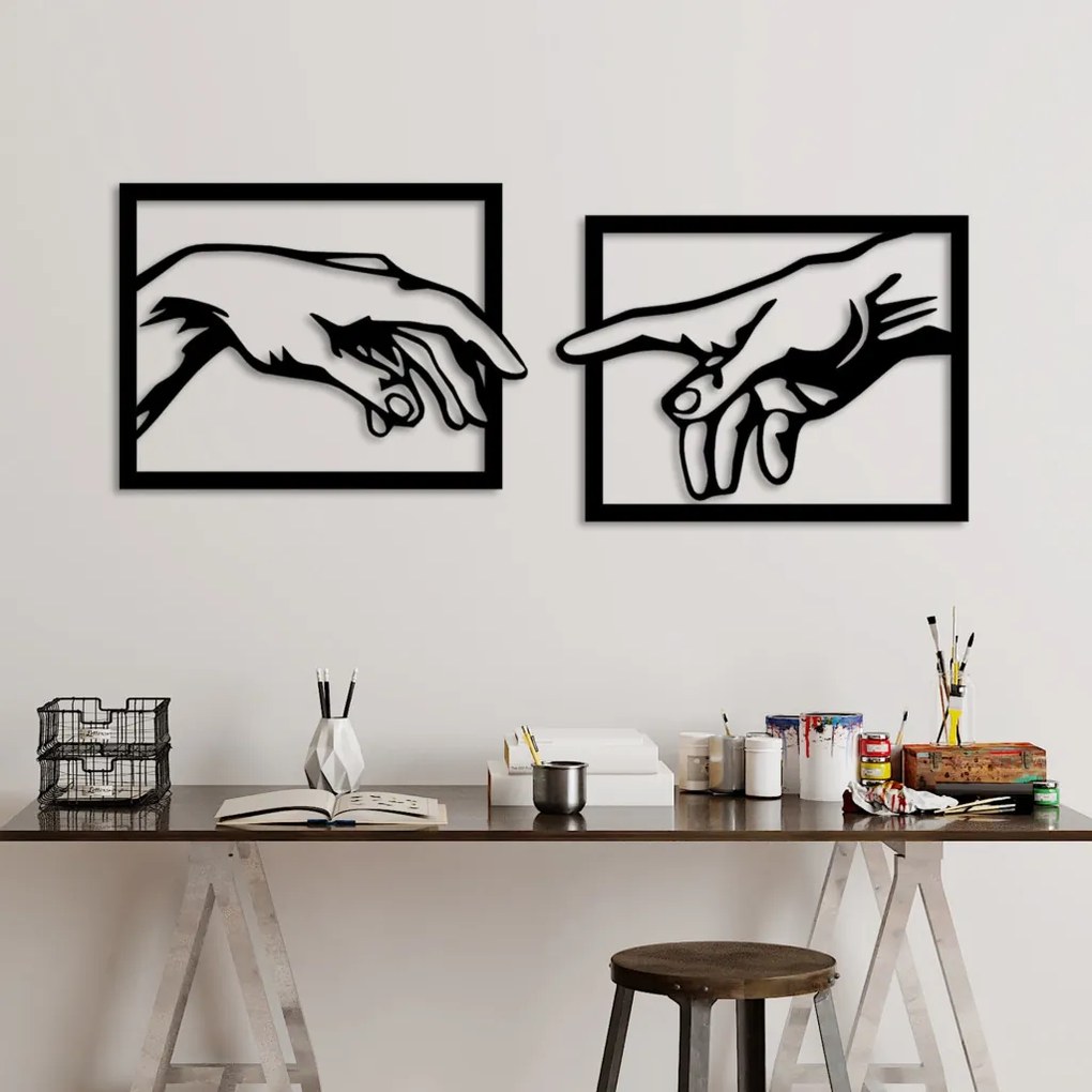 Hands fém fali dekoráció, 36×49 cm