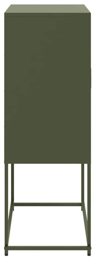 olívazöld acél magasszekrény 68,5 x 38,5 x 107 cm