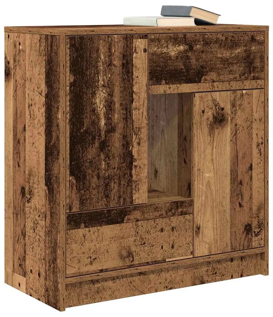 antik fa komód fiókokkal és ajtókkal 70,5x34x74,5 cm