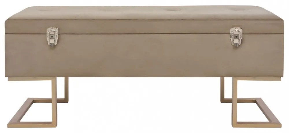 bézs bársonypad tárolórekesszel 105 cm