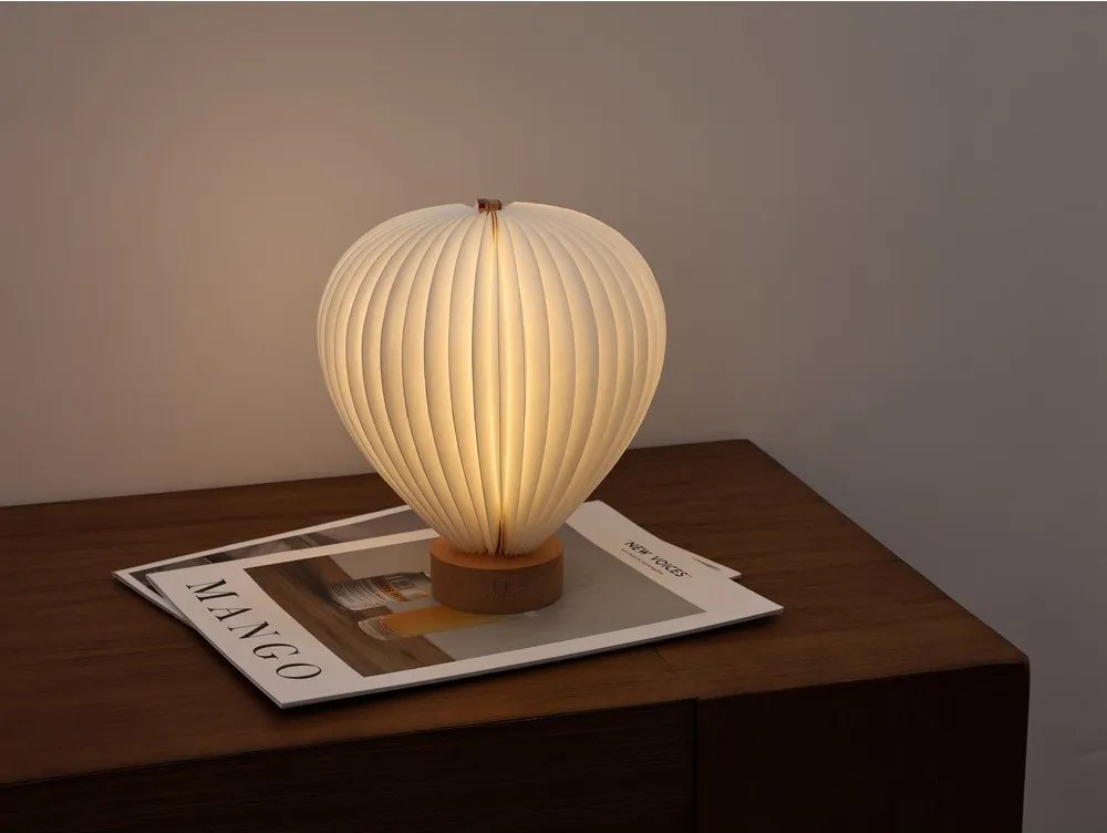 Fehér LED dimmelhető asztali lámpa papír búrával (magasság 20 cm) Aeris – Gingko