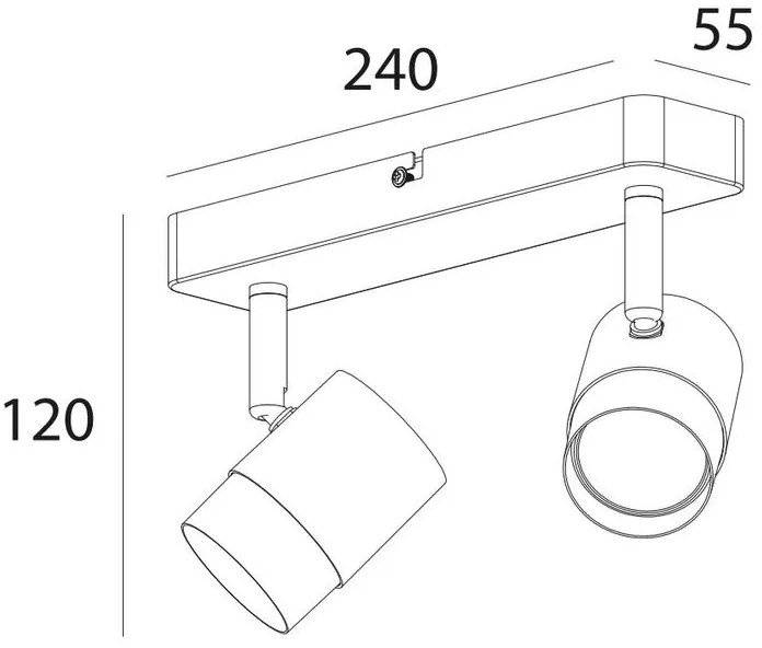 Lámpa Mennyezeti lámpatest ORIO, aluminium, 24.0x5.5x14.0, IP20, 2*GU10, max. 50W, kör, fehér