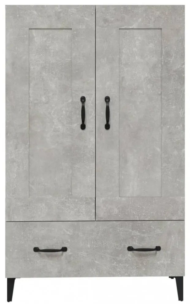 betonszürke szerelt fa magasszekrény 70 x 31 x 115 cm