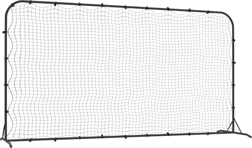 vidaXL fekete HDPE foci-visszapattanó háló 366 x 90 x 183 cm