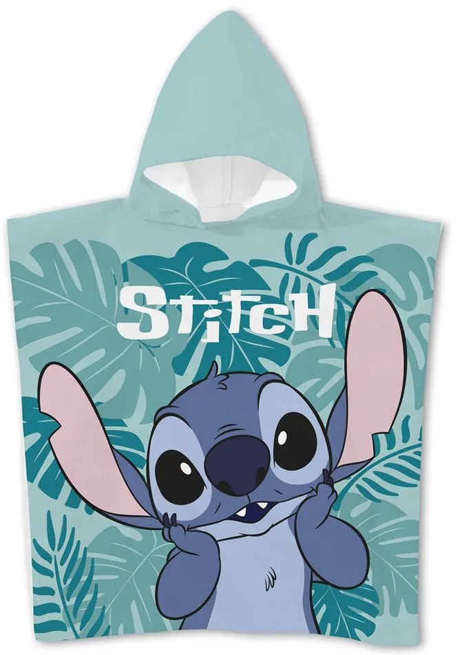 Disney Lilo és Stitch, A csillagkutya Leaf strand törölköző poncsó 55x110 cm (Fast Dry)