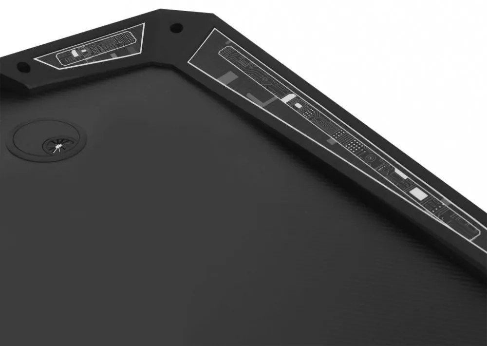 fekete LED-es Y-lábú gamer asztal 90 x 60 x 75 cm