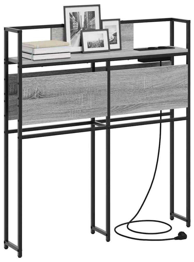 Tároló fejtámla polcokkal Szürke sonoma 100 cm Faanyag