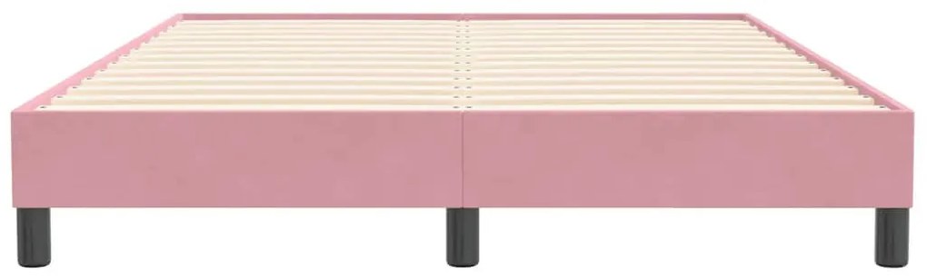 vidaXL ágykeret matrac nélkül rózsaszín 140x210 cm bársony