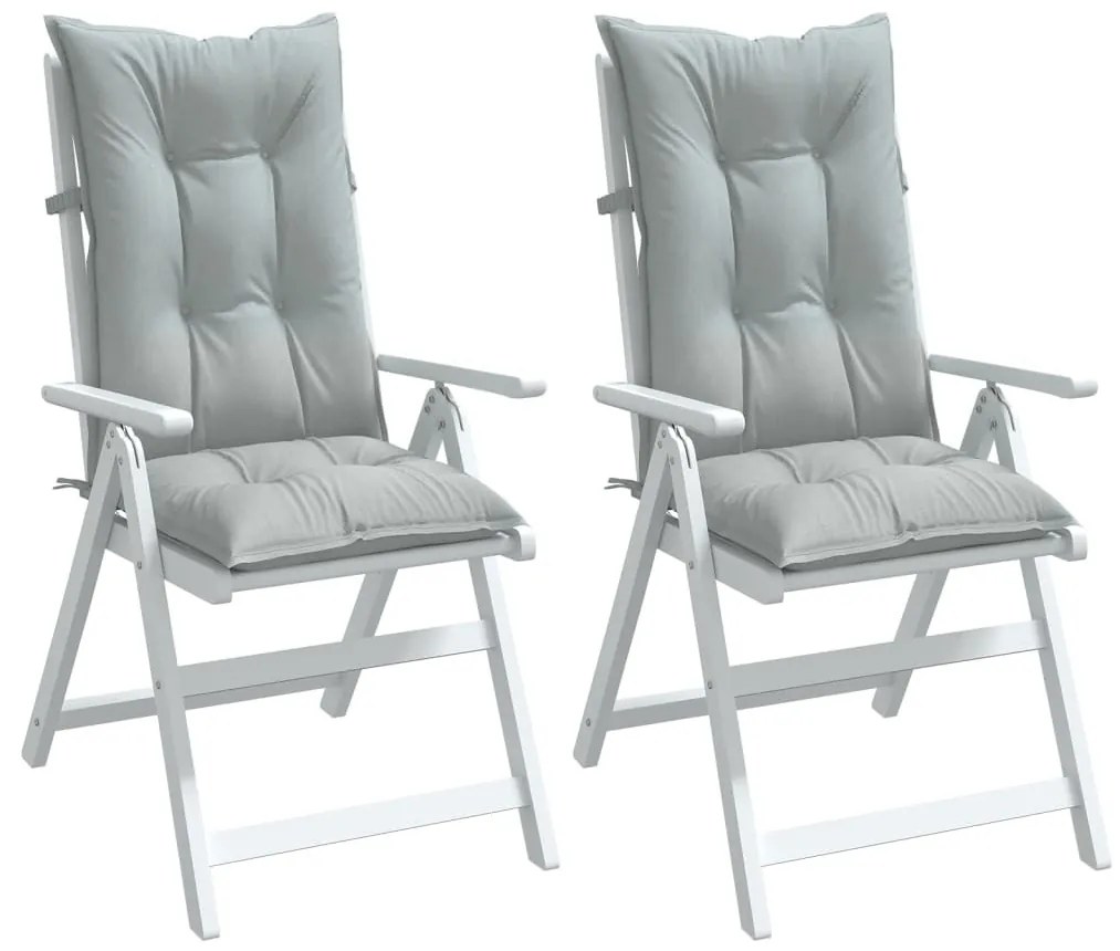 2 db világosszürke szövet magas háttámlájú székpárna 120x50x7cm