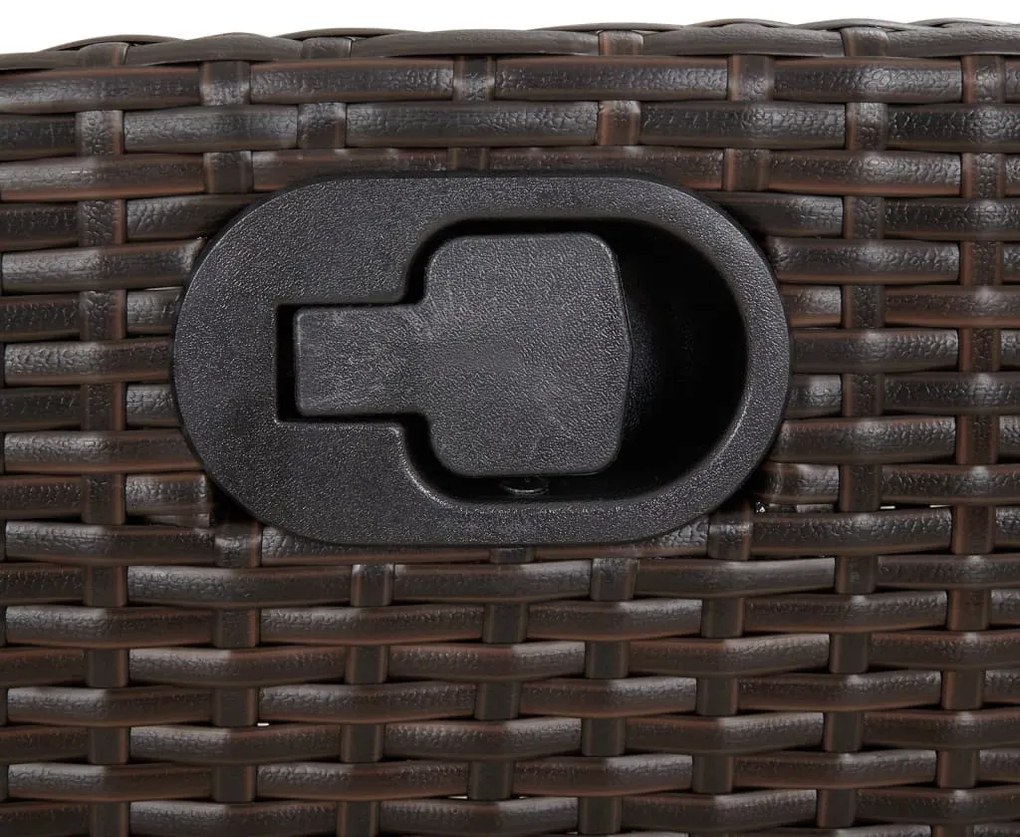 3 részes barna polyrattan kerti étkezőgarnitúra párnával