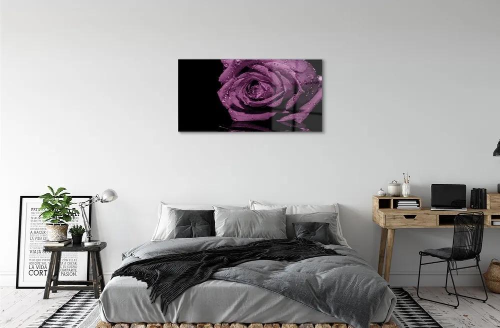 Üvegképek lila rózsa 120x60cm