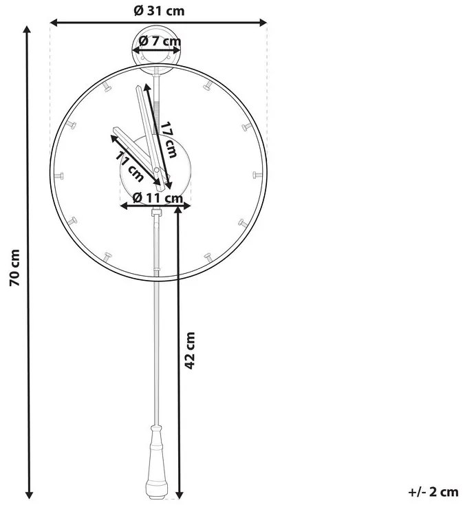 Arany falióra ø 31 cm EMMEN Beliani
