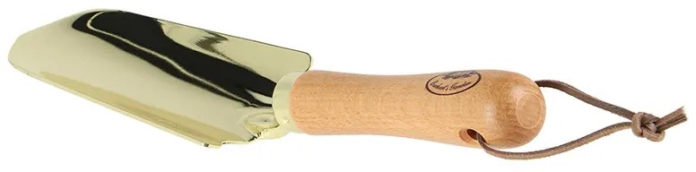 Rozsdamentes acél ásó, kőrisfa nyéllel, arany színű, 32 cm