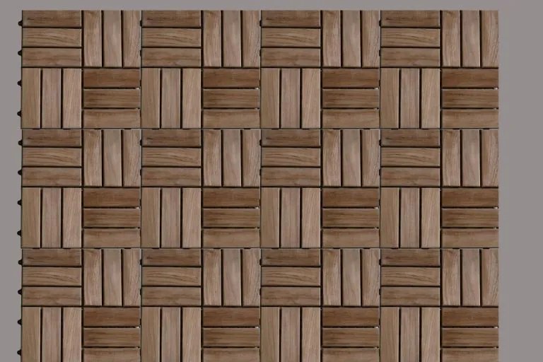 Csempe teraszlap 1 db teak fa padlópanel 1m² 30x30x2 cm