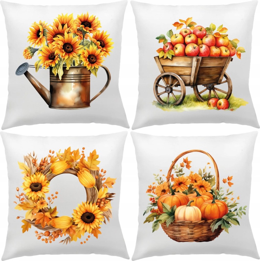 Párnahuzat Szett 4 db 40x40 cm Őszi Dekoratív