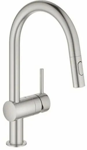 Mosogató csaptelep GROHE Minta kihúzható zuhannyal supersteel 32321DC2