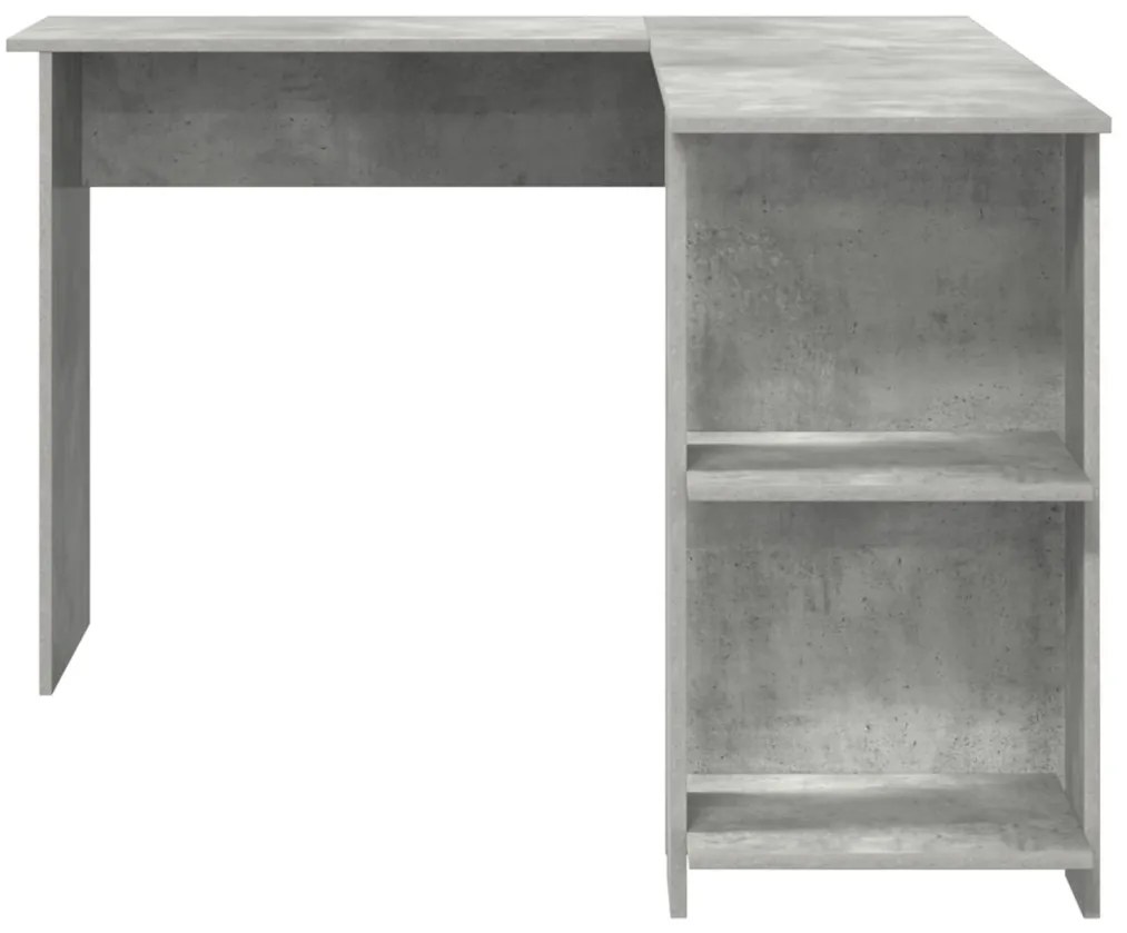 vidaXL Sarokíróasztal Beton Szürke 140 x 113,5 x 75 cm Faanyag